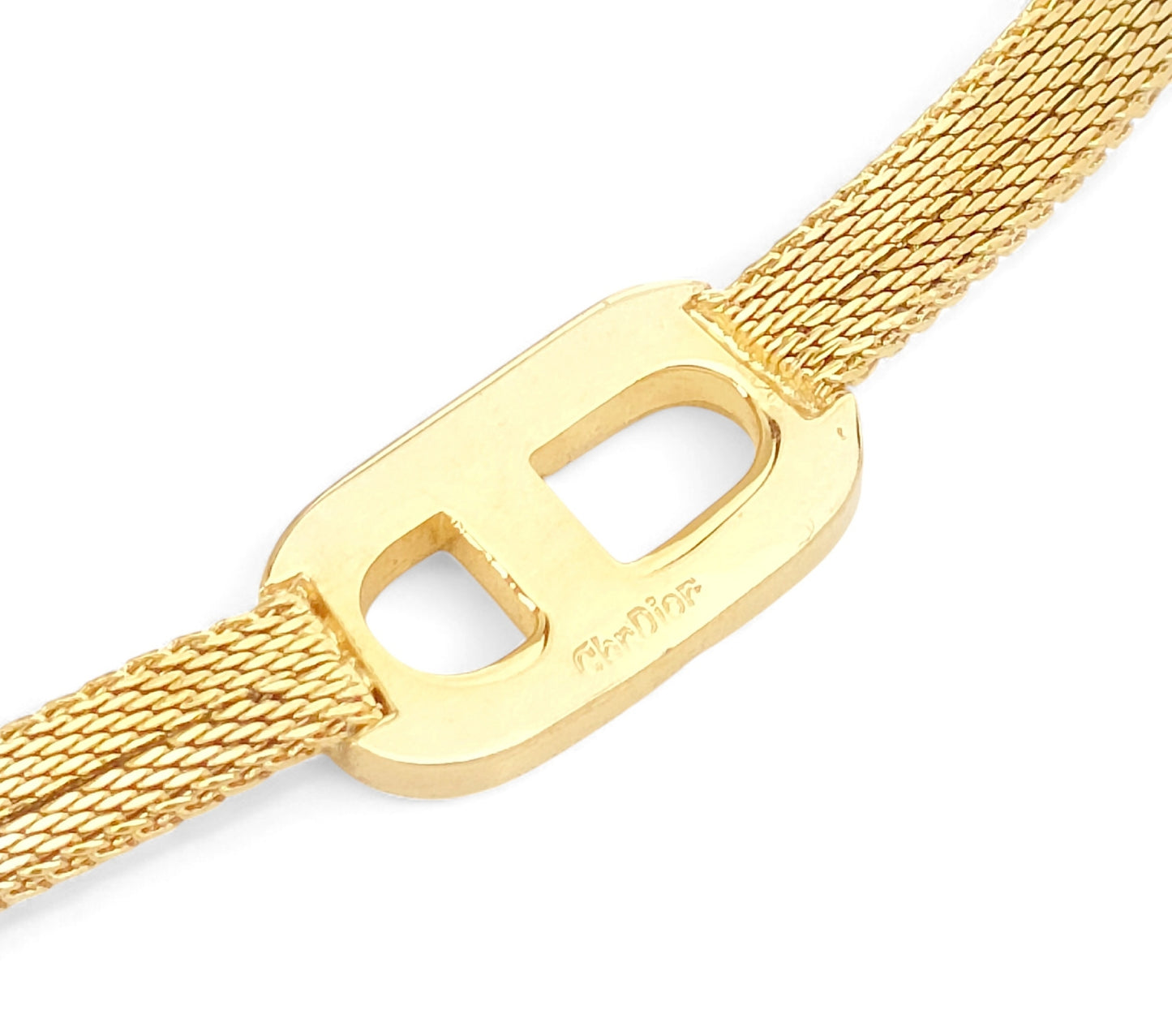 Dior Christian Dior Gold Choker Necklace with Logo Design, GEARMANY Stamp, 13.1g