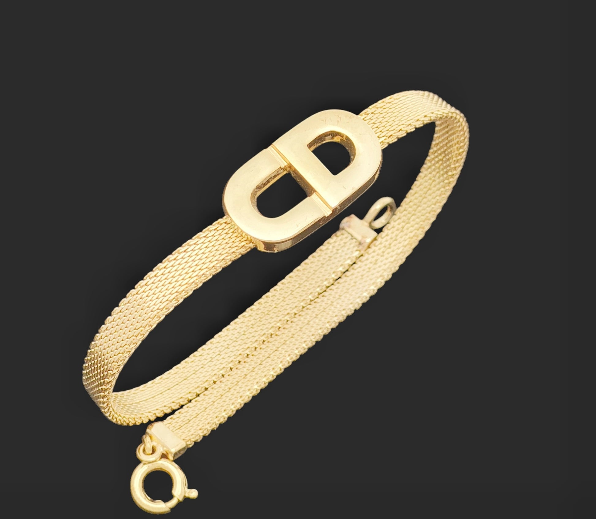 Dior Christian Dior Gold Logo Bracelet, 6.3g