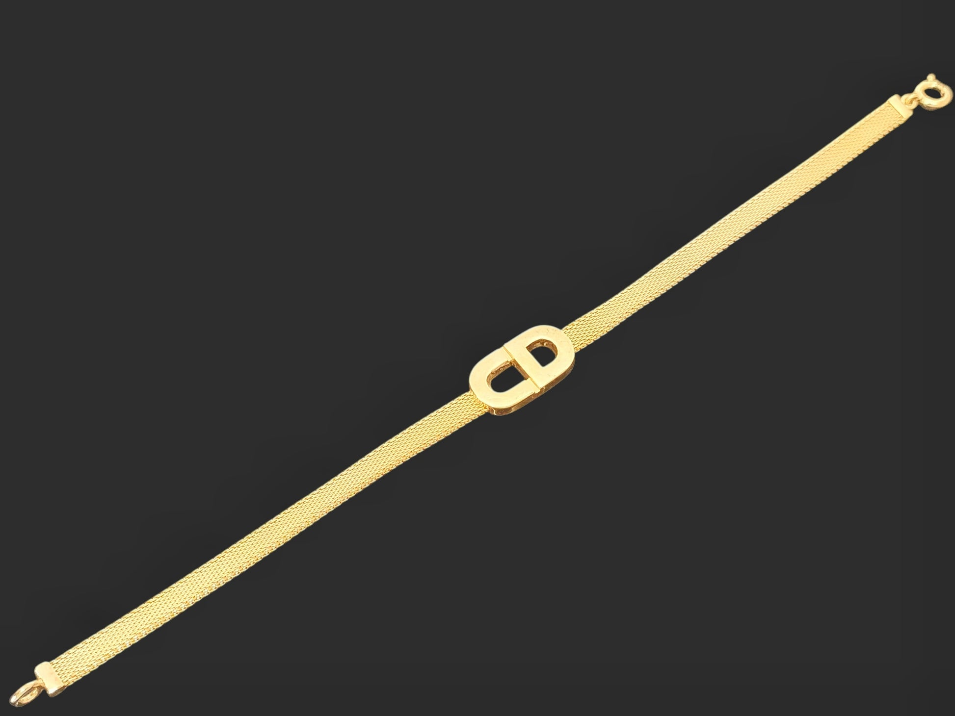 Dior Christian Dior Gold Logo Bracelet, 6.3g