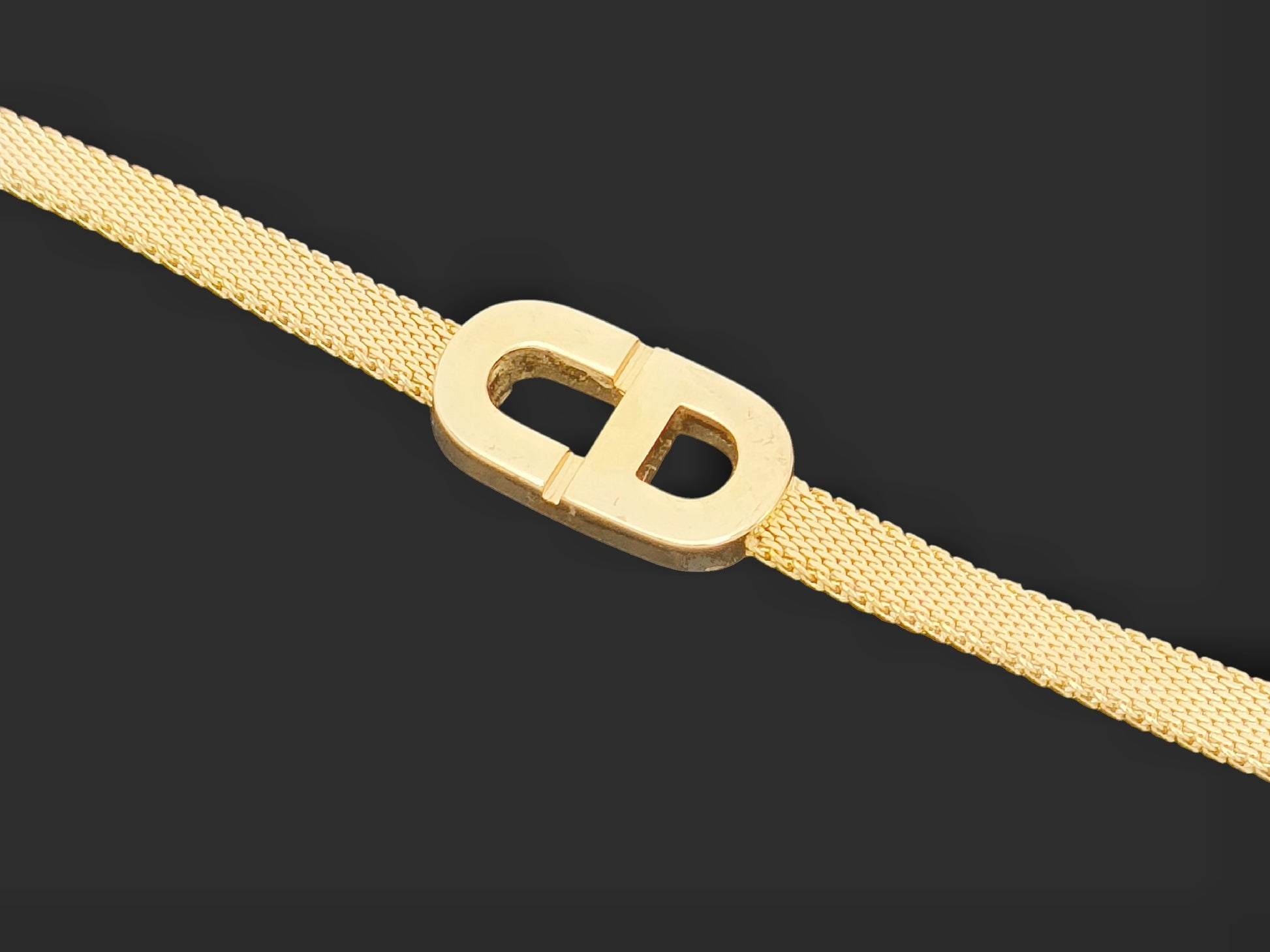 Dior Christian Dior Gold Logo Bracelet, 6.3g