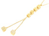 Dior Christian Dior Gold-Colored Rhinestone-Embossed Swing Logo Pendant Necklace, 8.23g