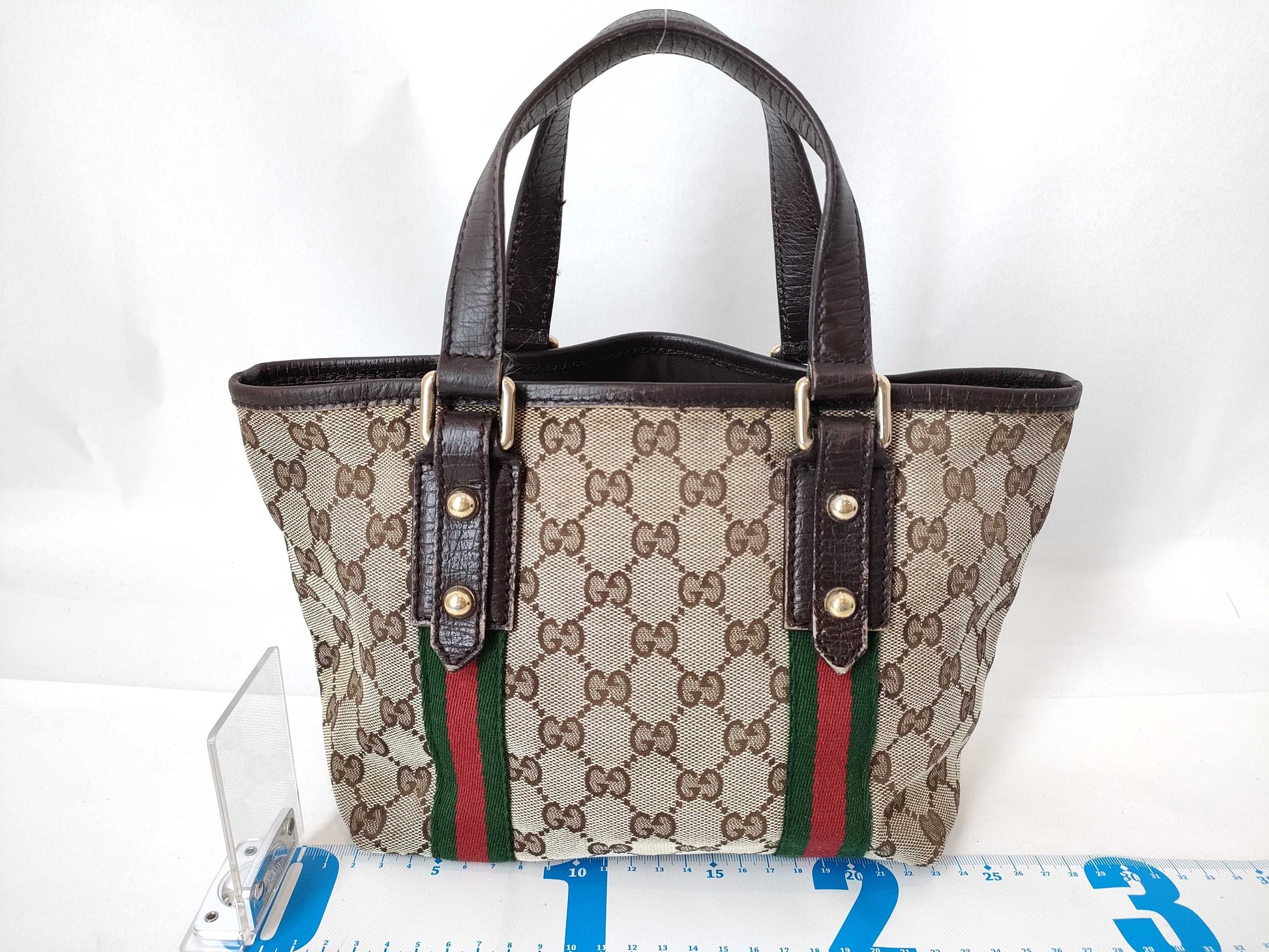 GUCCI GG Canvas GUCCI Handbag 139261 Sherry Line Brown Handbag