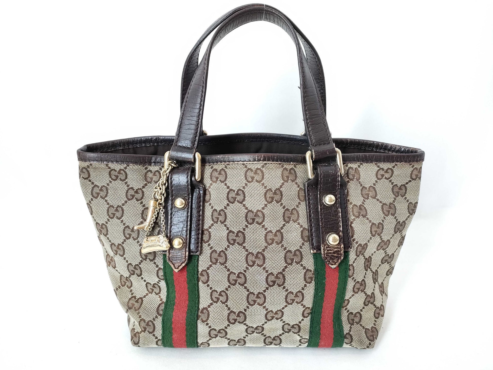GUCCI GG Canvas GUCCI Handbag 139261 Sherry Line Brown Handbag