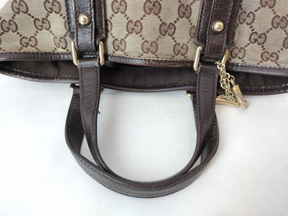 GUCCI GG Canvas GUCCI Handbag 139261 Sherry Line Brown Handbag