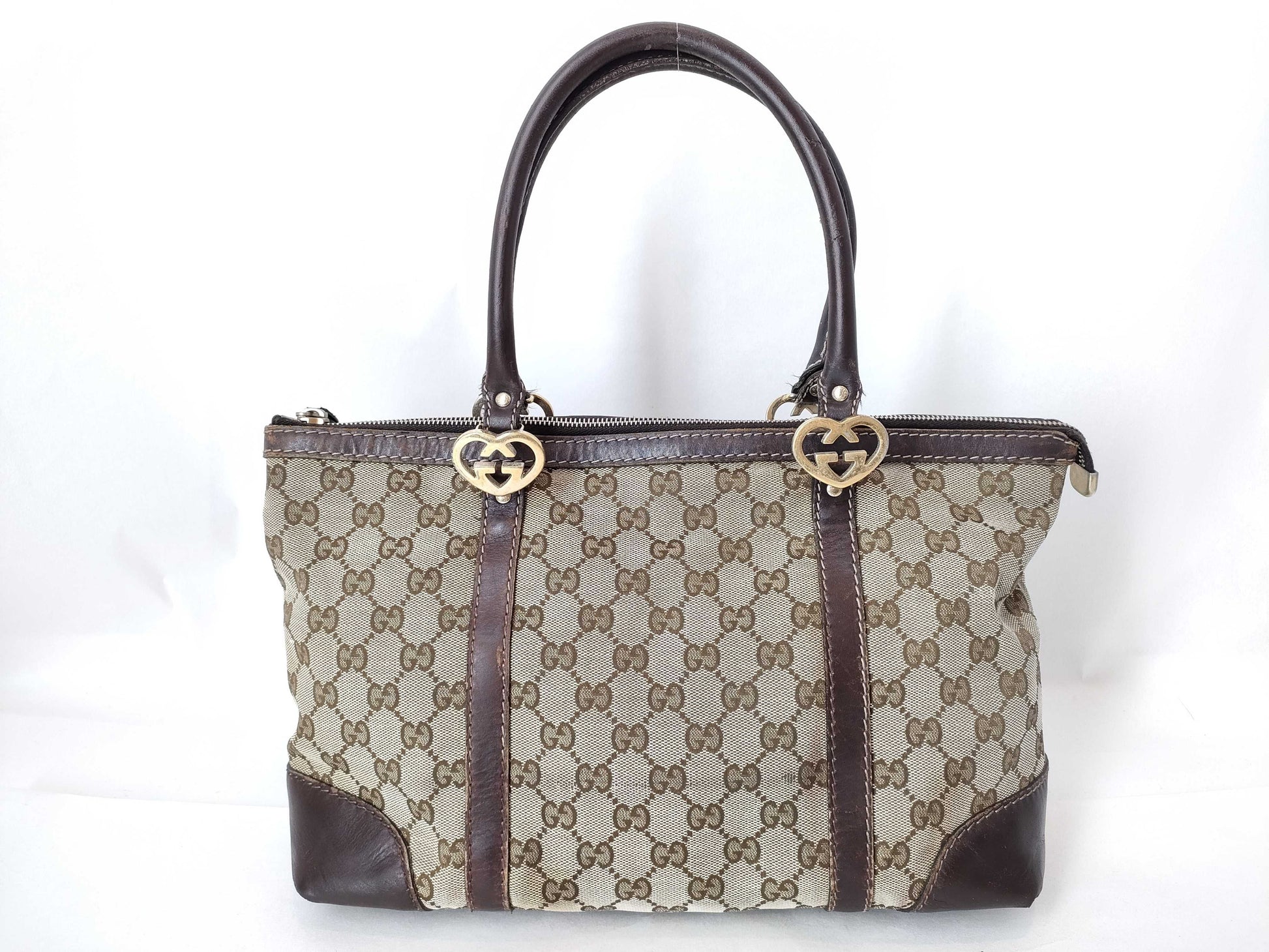 GUCCI GG Canvas GUCCI Gucci Handbag Lovely Brown Handbag