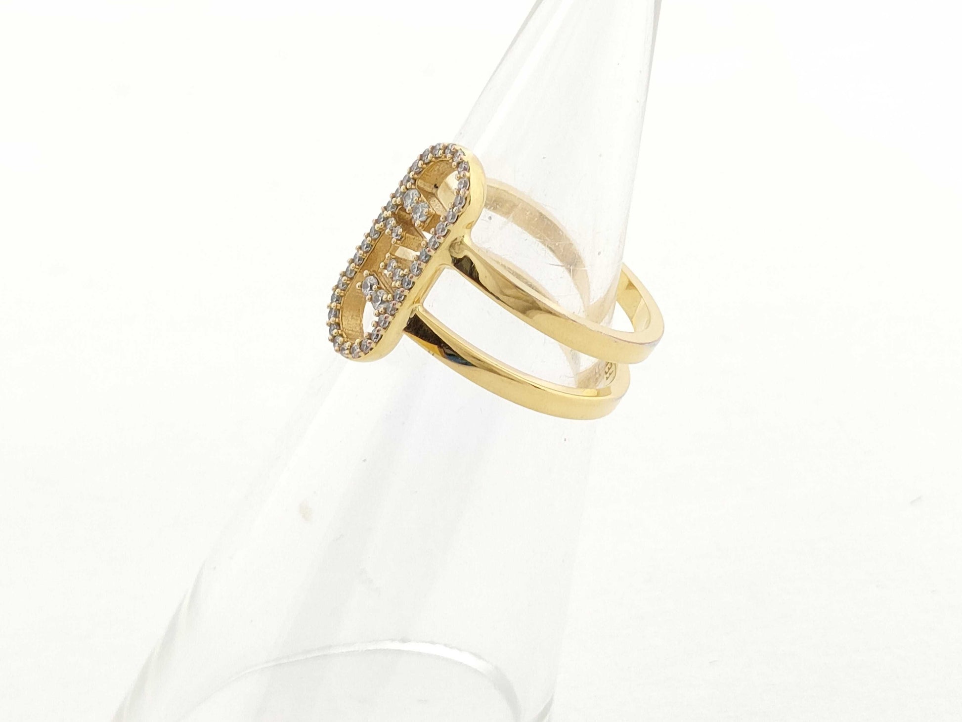 FENDI Rhinestone Gold 3.9g Ring
