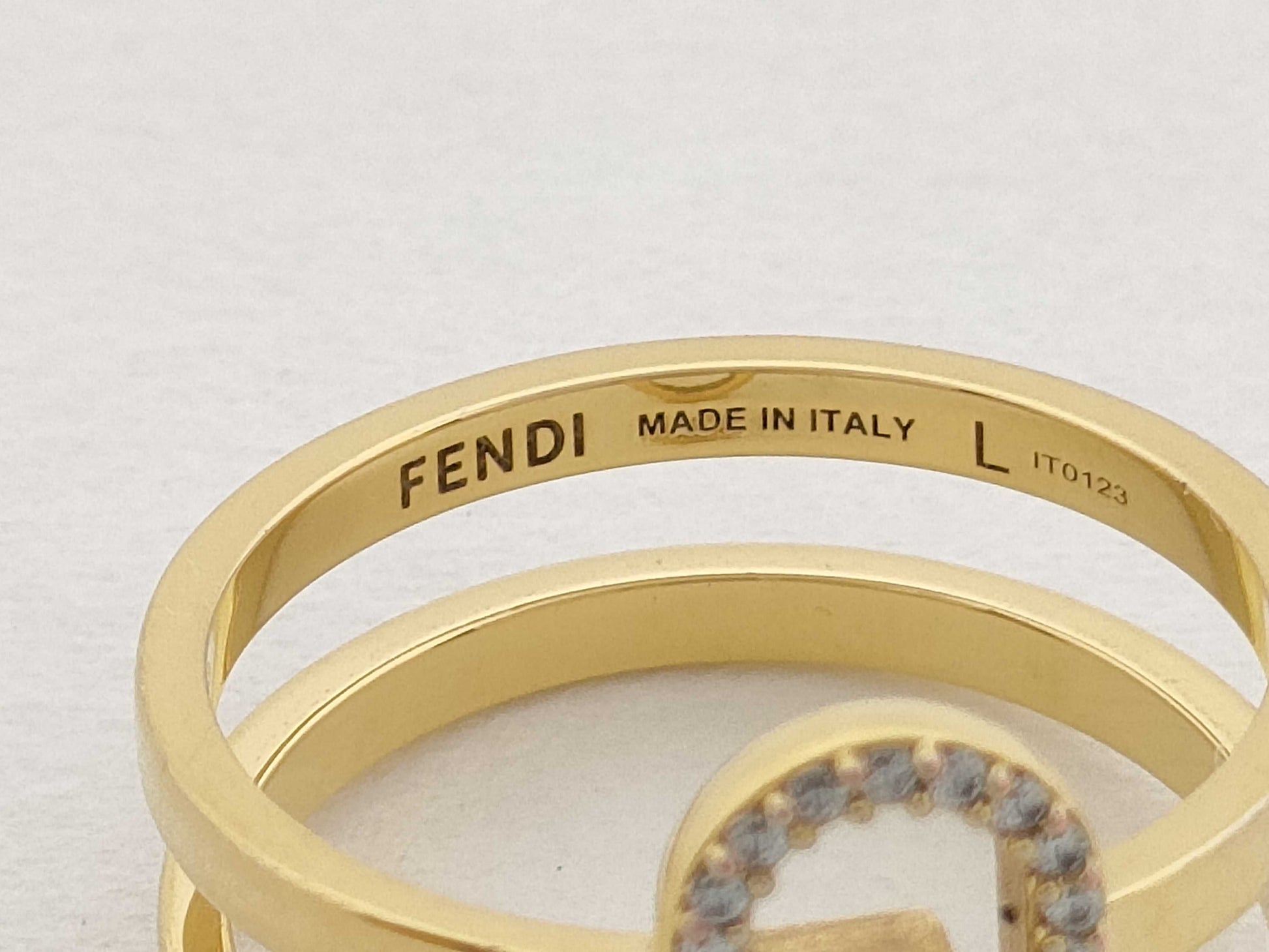 FENDI Rhinestone Gold 3.9g Ring
