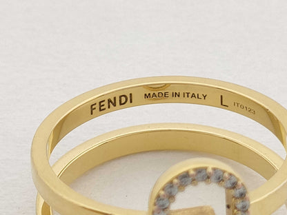 FENDI Rhinestone Gold 3.9g Ring