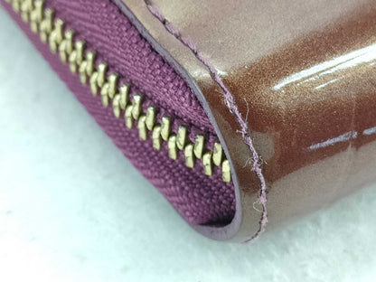 LOUIS VUITTON Vernis M90200 Vernis Zippy Wallet Red Round Zip Long Wallet