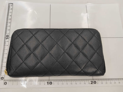 CHANEL CHANEL Lambskin Round Zip Long Wallet