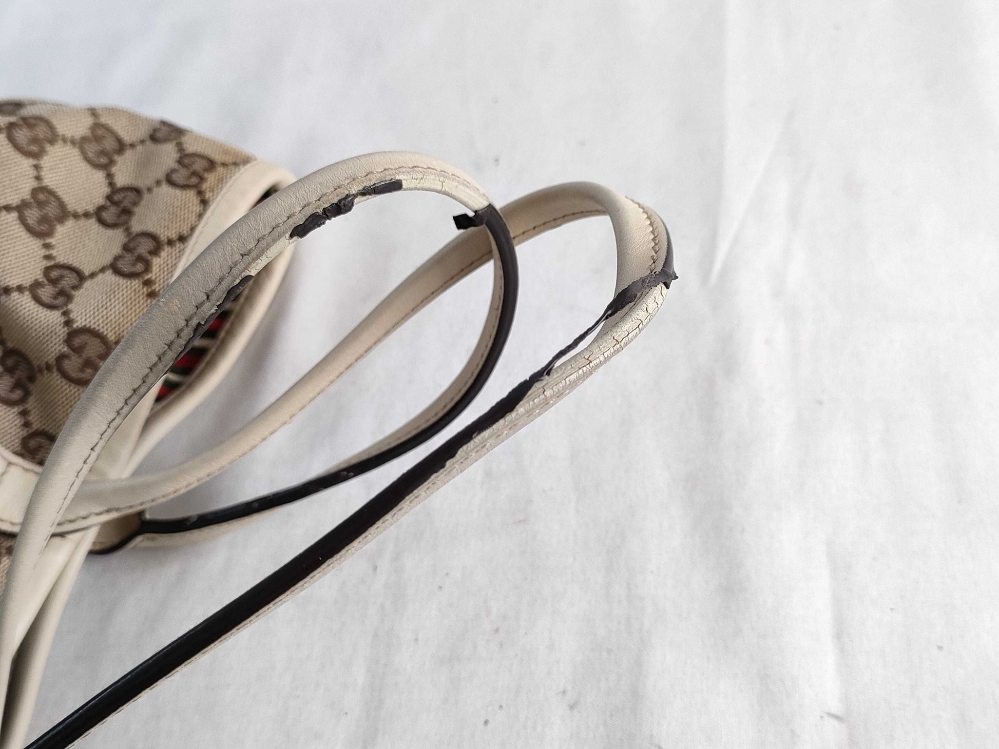 GUCCI GG Canvas [Gucci] GUCCI Bag 169946 KQWFG Beige x White New Brit GG Canvas Leather Women's [Brand] [Parallel Import] Tote Bag