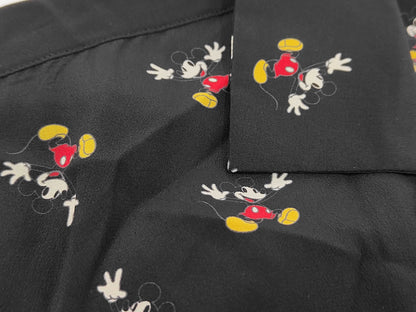 SAINT LAURENT Brand Apparel Yves Saint Laurent Paris Disney Mickey Mouse All-Over Print Short Sleeve Shirt Black 531956 Size 37 T-Shirt