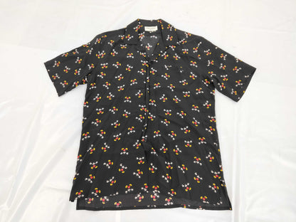SAINT LAURENT Brand Apparel Yves Saint Laurent Paris Disney Mickey Mouse All-Over Print Short Sleeve Shirt Black 531956 Size 37 T-Shirt