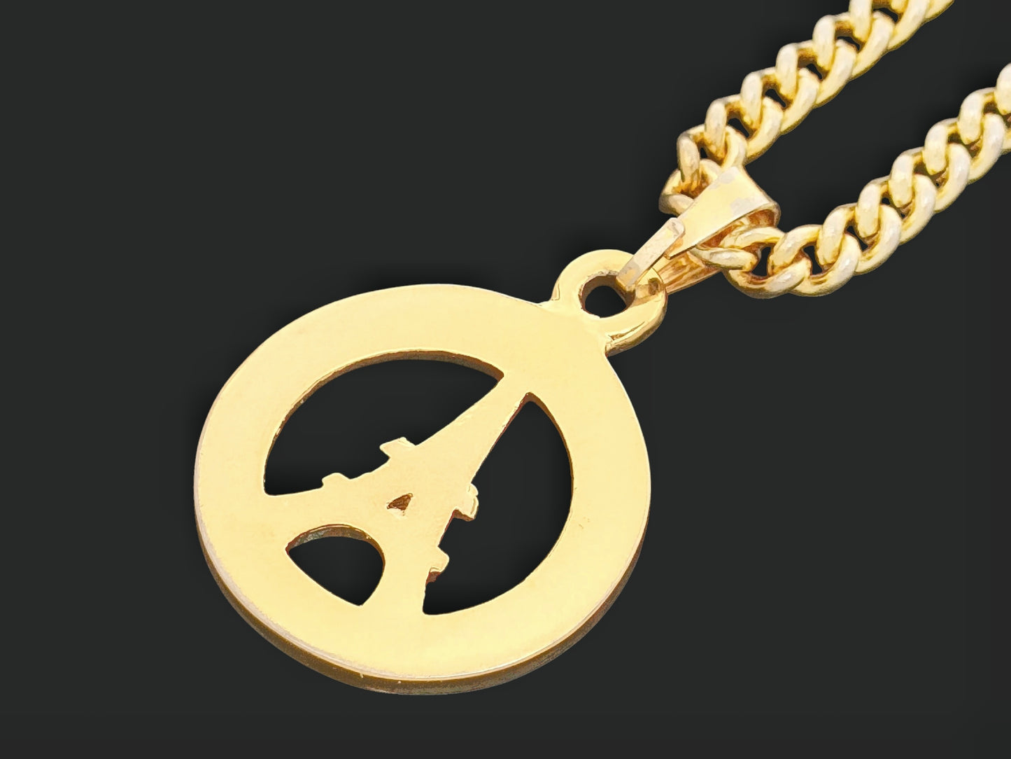 CELINE CELINE Gold-Colored Rhinestone Eiffel Tower Pendant Necklace, 14.8g