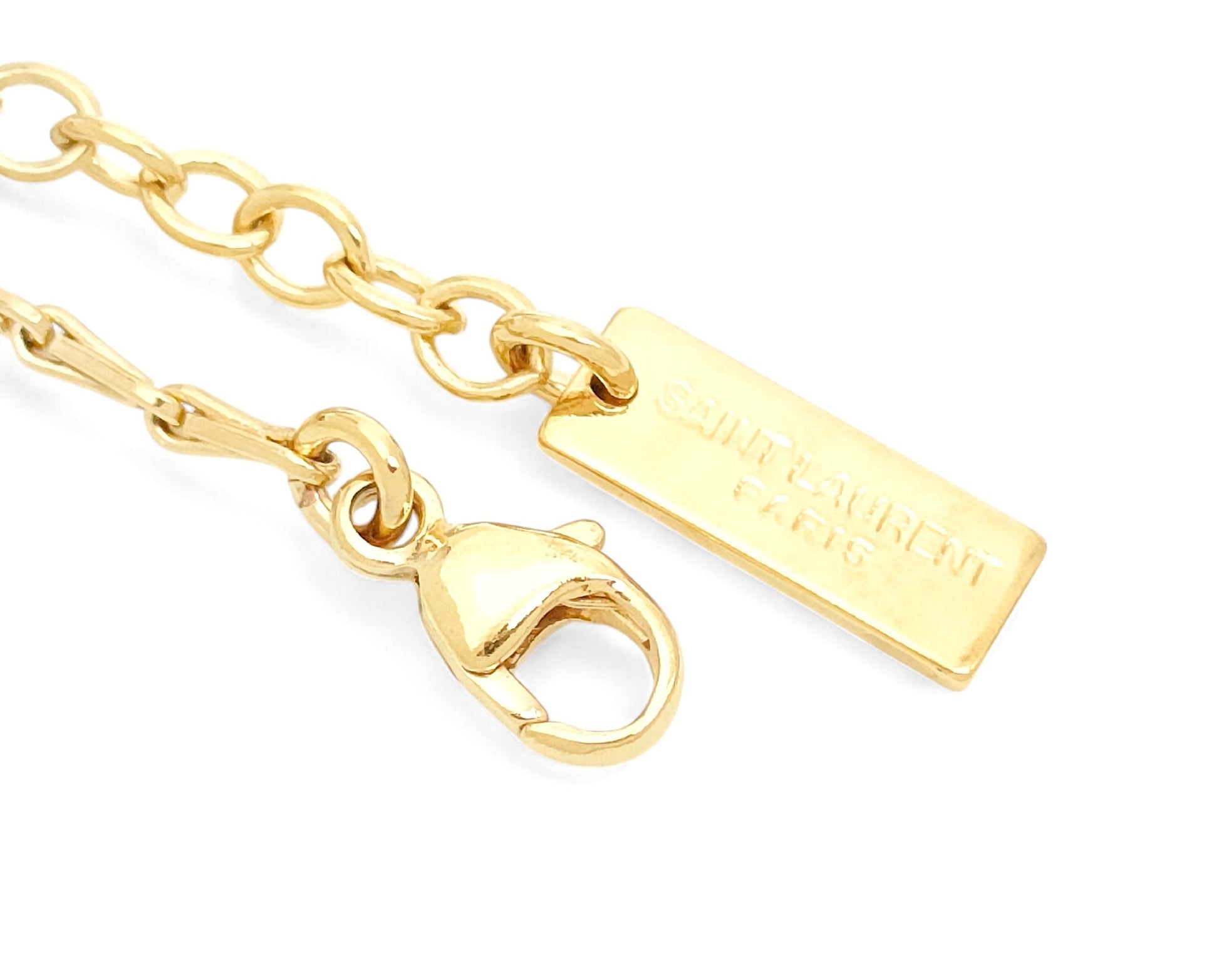 SAINT LAURENT SAINT LAURENT PARIS Gold-Colored 4-Ball Chain Necklace, 6.4g