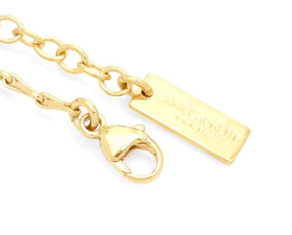 SAINT LAURENT SAINT LAURENT PARIS Gold-Colored 4-Ball Chain Necklace, 6.4g