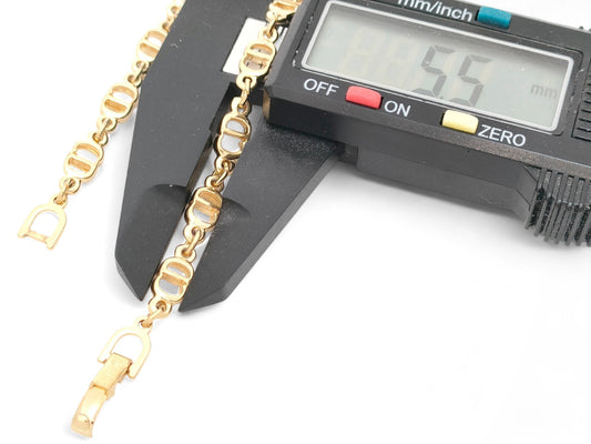 Dior Christian Dior Gold-Color Metal Logo Design Bracelet, 6.3g