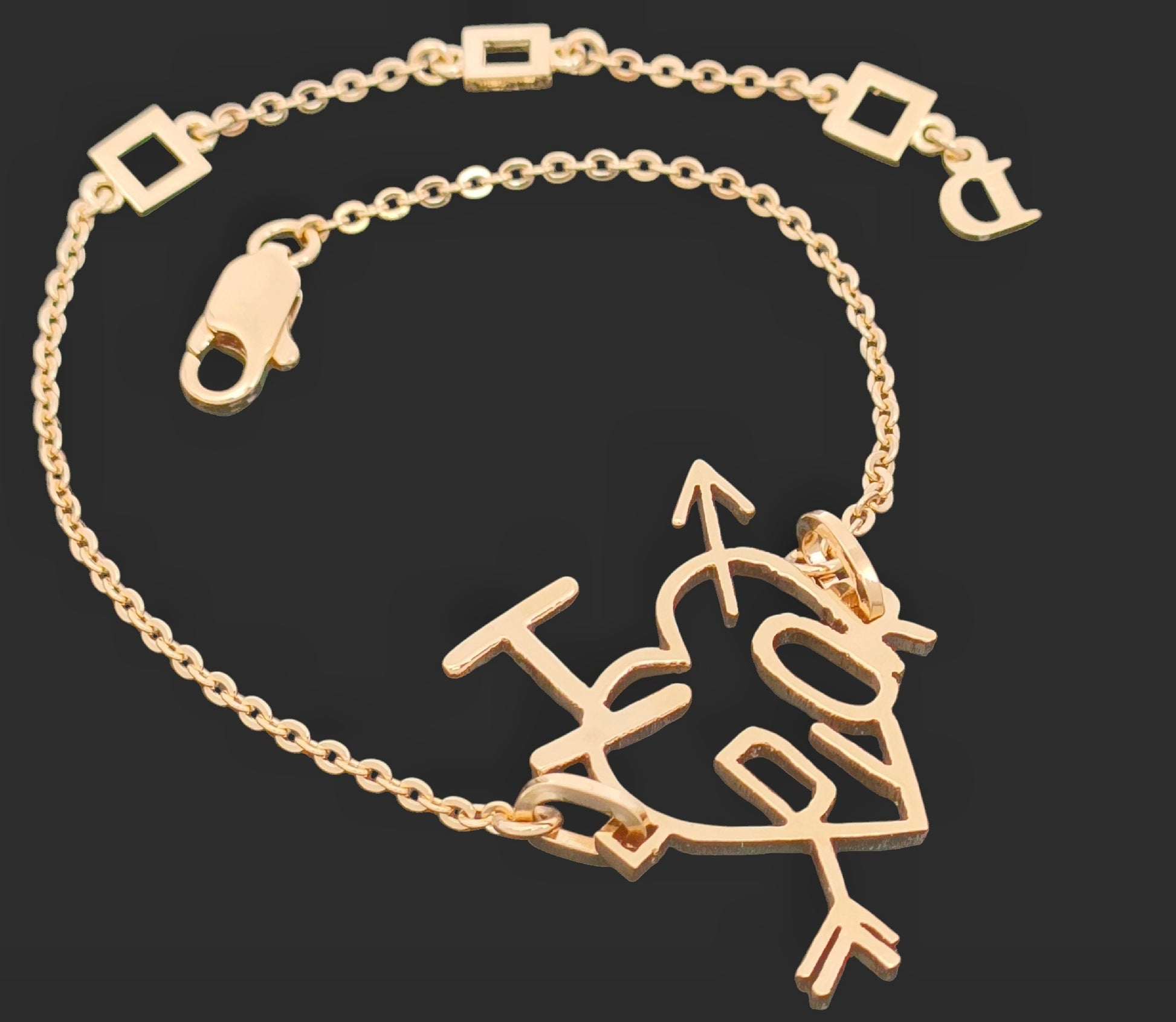 Dior Dior Pink Gold Color Arrow Bracelet 4.3g Bracelet Bangle