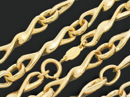 Dior Christian Dior Gold-Colored Motif Design Chain Necklace with GEARMANY Stamp, 41g