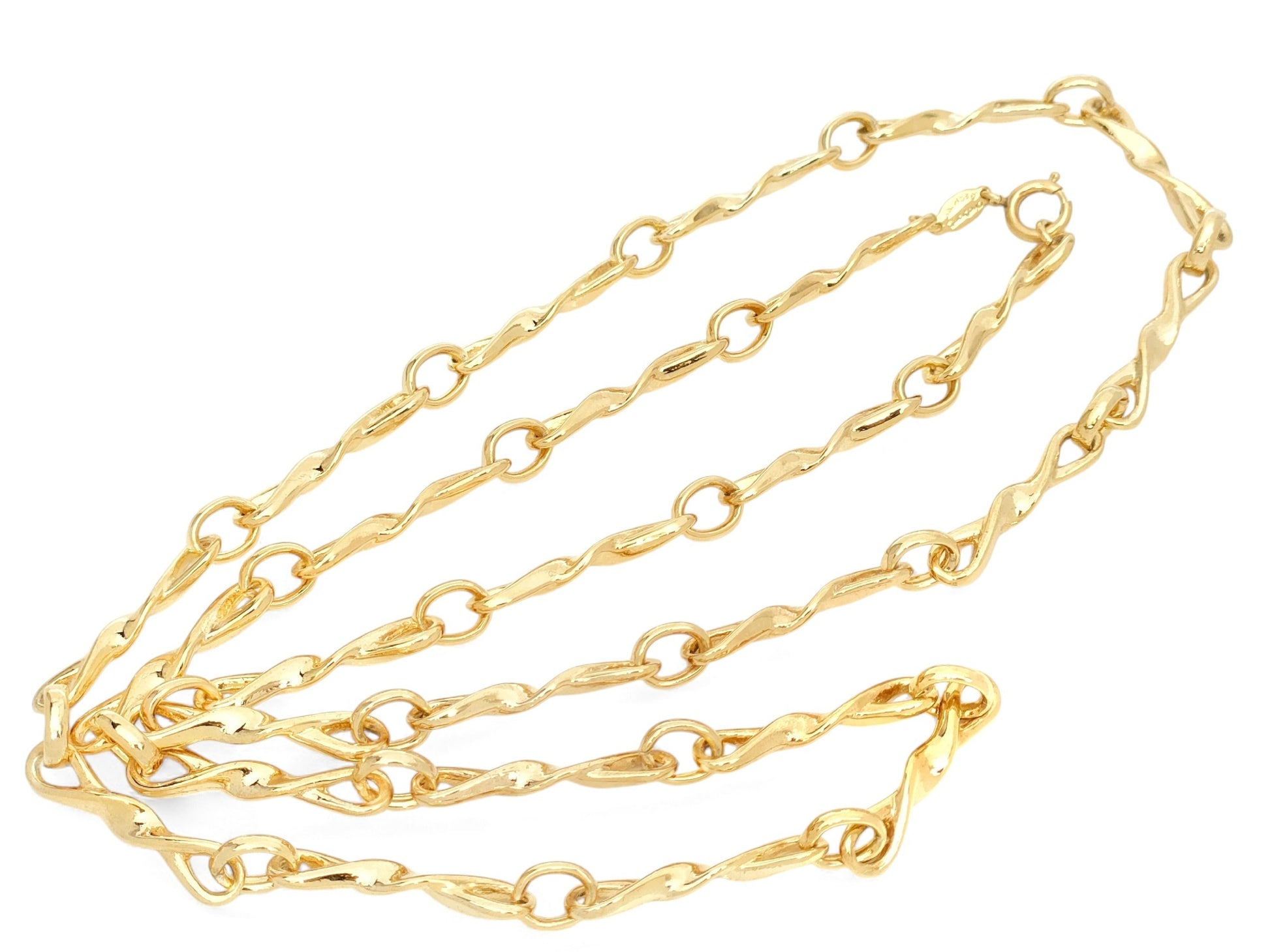 Dior Christian Dior Gold-Colored Motif Design Chain Necklace with GEARMANY Stamp, 41g