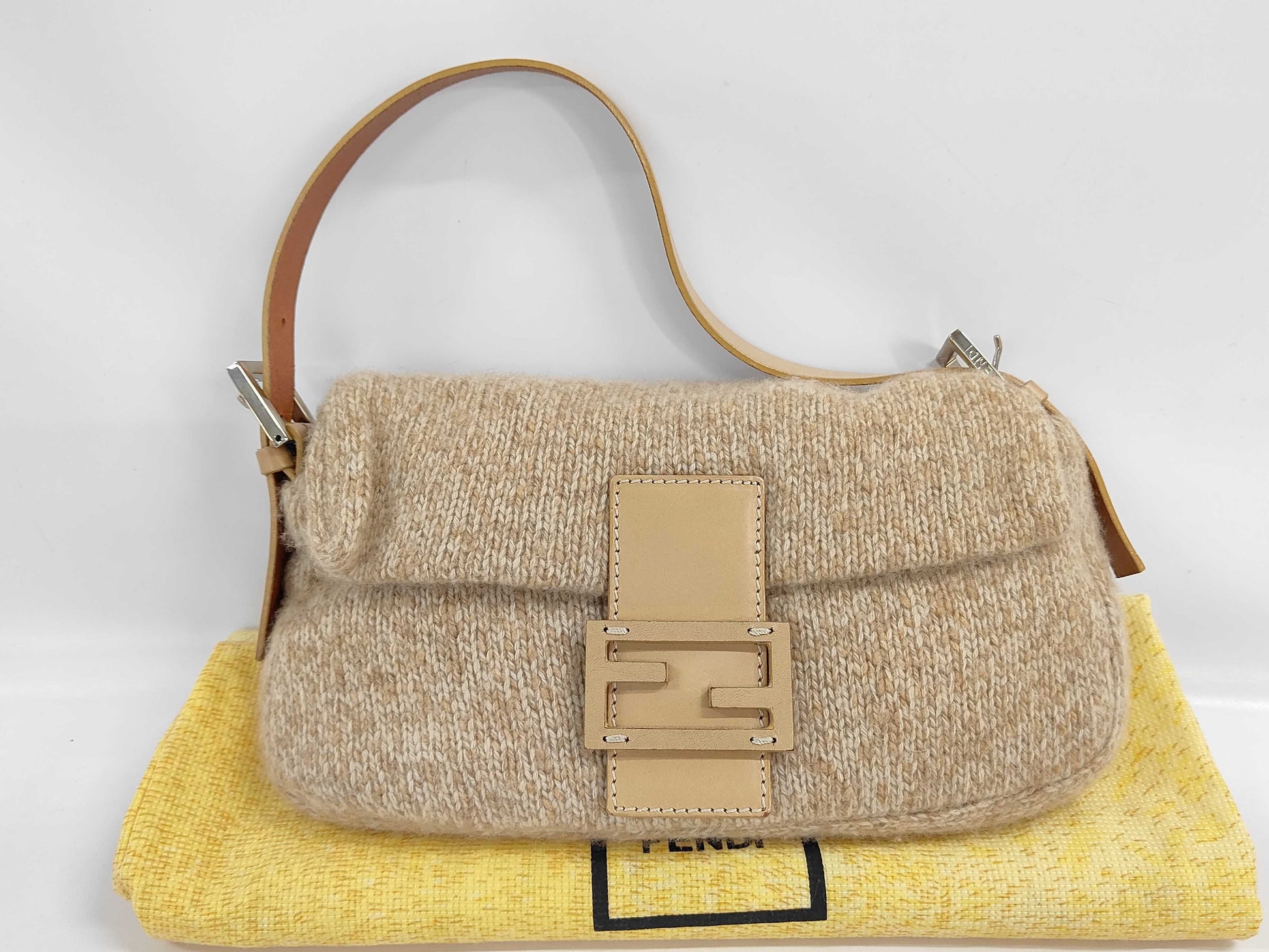 FENDI Mamma Bucket Wool Shoulder Bag