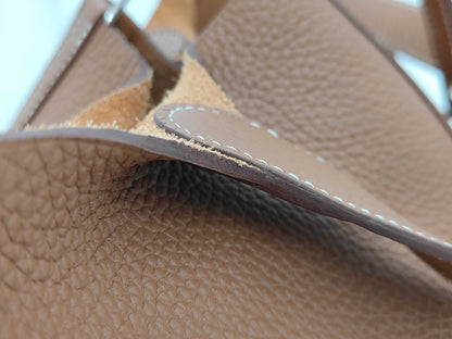 HERMES Picotin Lock MM Brown Handbag with Silver Hardware