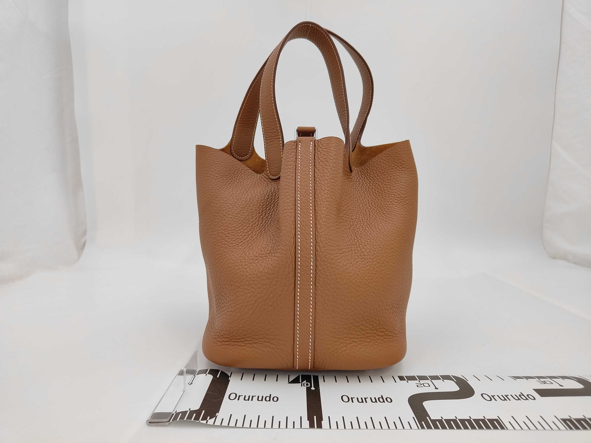 HERMES Picotin Lock MM Brown Handbag with Silver Hardware