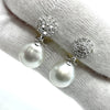 South Sea Semi-Round Pearl, Diameter approx. 11.0mm, D0.38ct / South Sea Semi-Round Pearl, Diameter approx. 11.0mm, D0.38ct, K18/Pt900, 9.9g, Earrings 