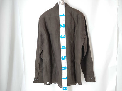 Loro Piana 100% Linen Brown Men's Medium Shirt