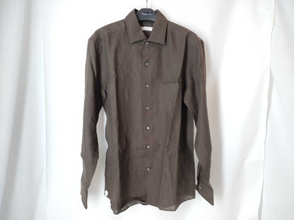 Loro Piana 100% Linen Brown Men's Medium Shirt