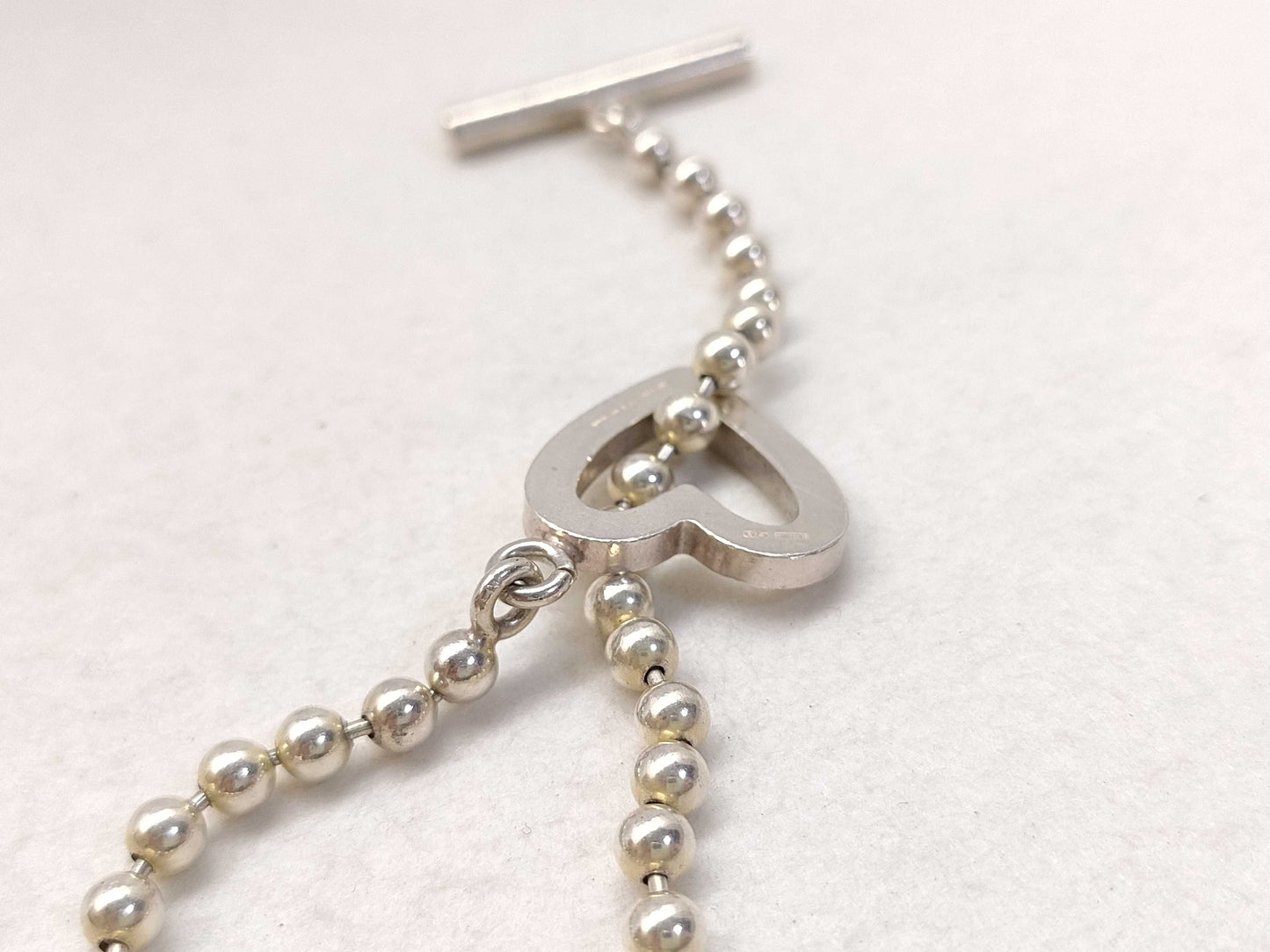 GUCCI Heart Motif Ball Chain Bracelet Bracelet/Bangle