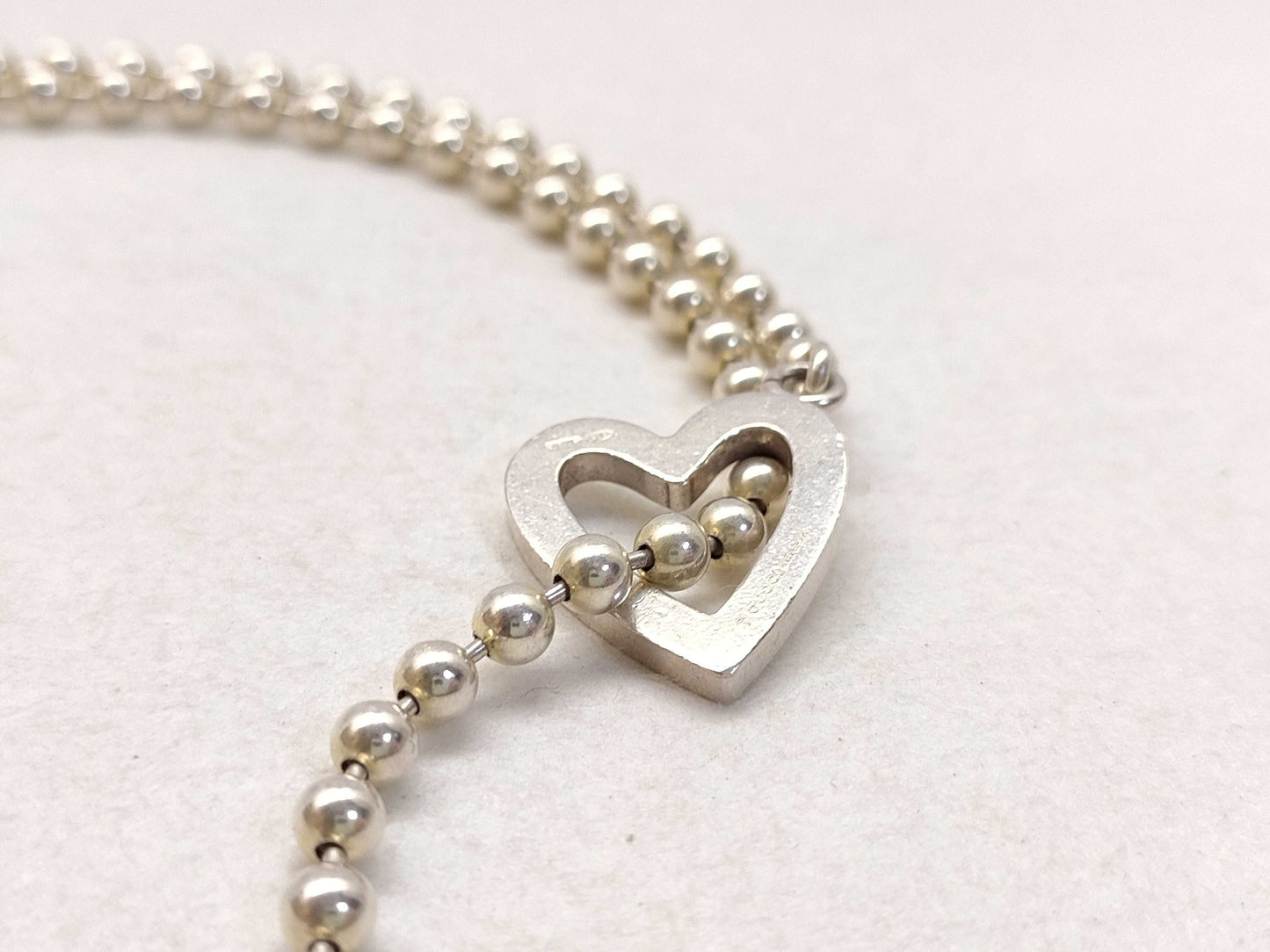 GUCCI Heart Motif Ball Chain Bracelet Bracelet/Bangle