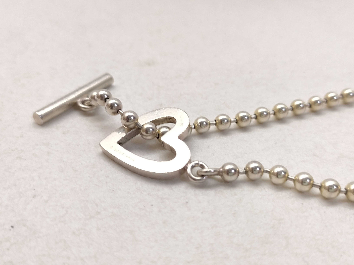 GUCCI Heart Motif Ball Chain Bracelet Bracelet/Bangle