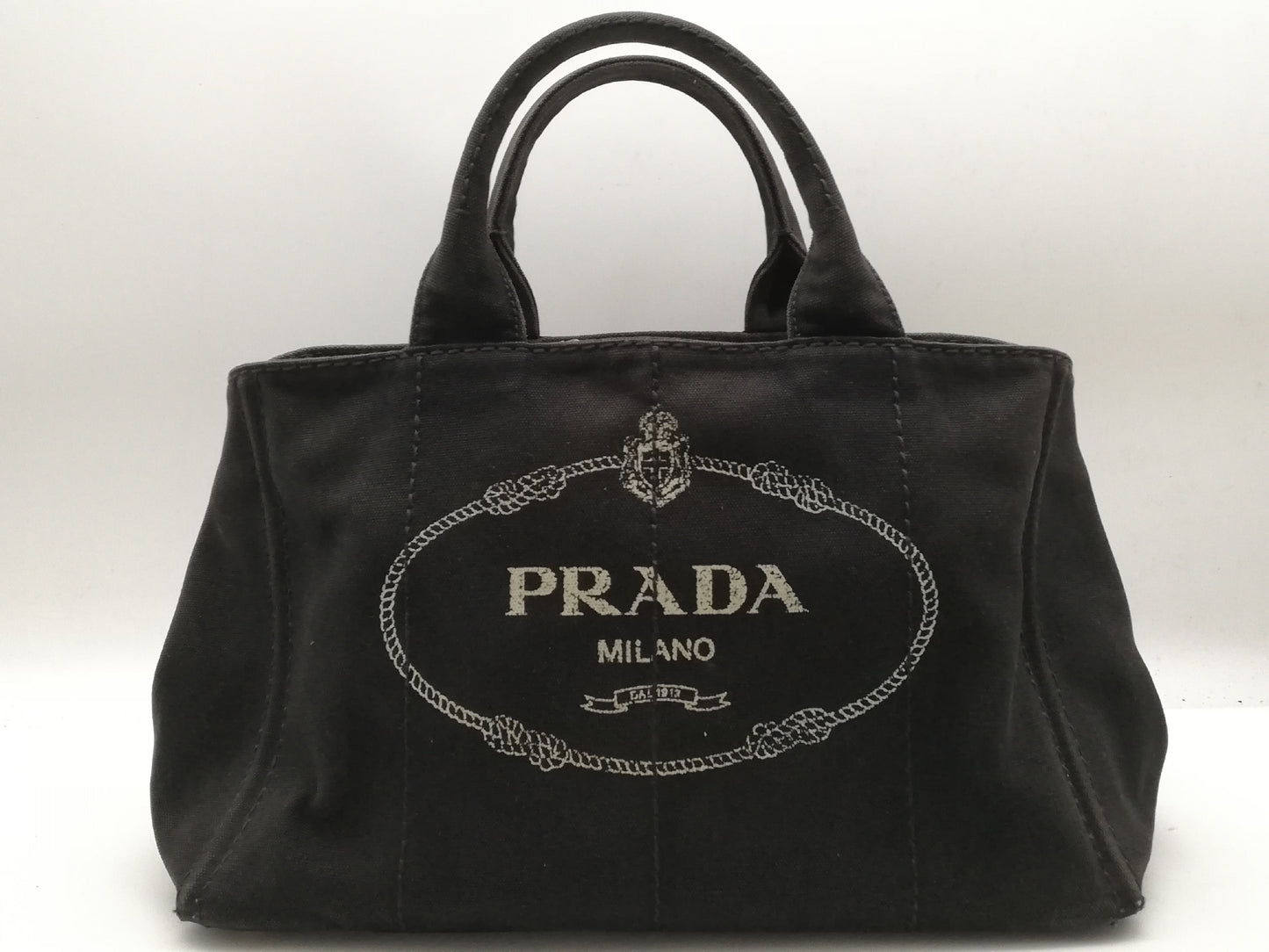 PRADA Canapa Tote M Black Tote Bag