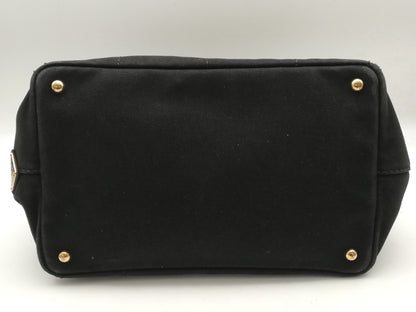 PRADA Canapa Tote M Black Tote Bag