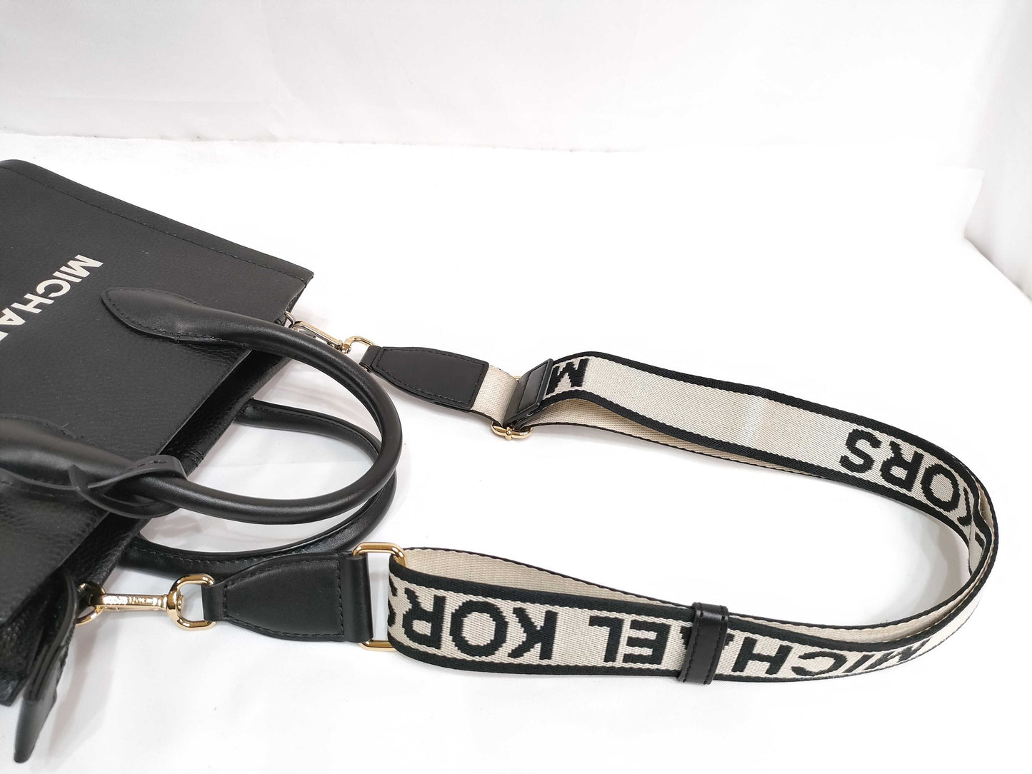 Michael Kors Leather 2-Way Handbag Black Shoulder Bag