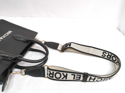 Michael Kors Leather 2-Way Handbag Black Shoulder Bag