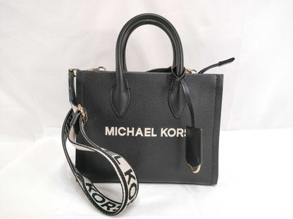 Michael Kors Leather 2-Way Handbag Black Shoulder Bag