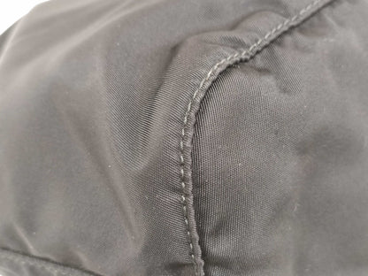 PRADA Nylon Prada Drawstring Tessuto Pouch, Black