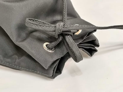 PRADA Nylon Prada Drawstring Tessuto Pouch, Black