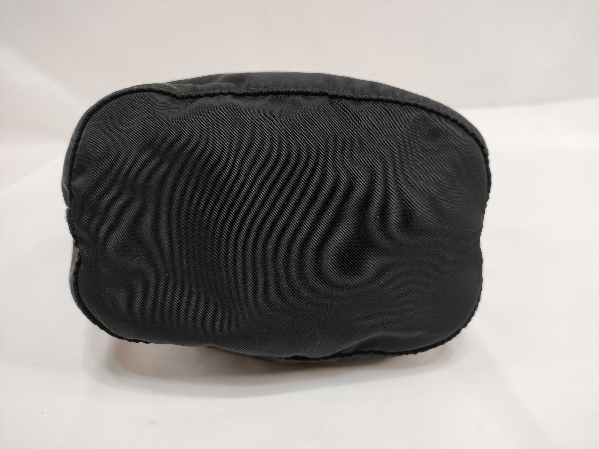 PRADA Nylon Prada Drawstring Tessuto Pouch, Black