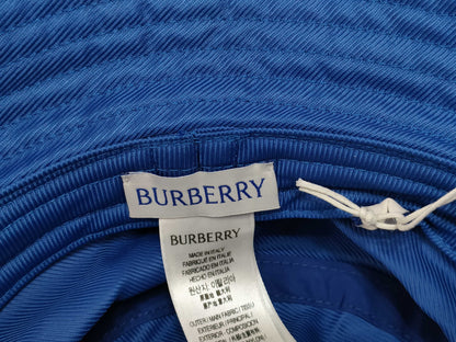 BURBERRY Nylon Bucket Hat, Blue, Size L, Other Accessories