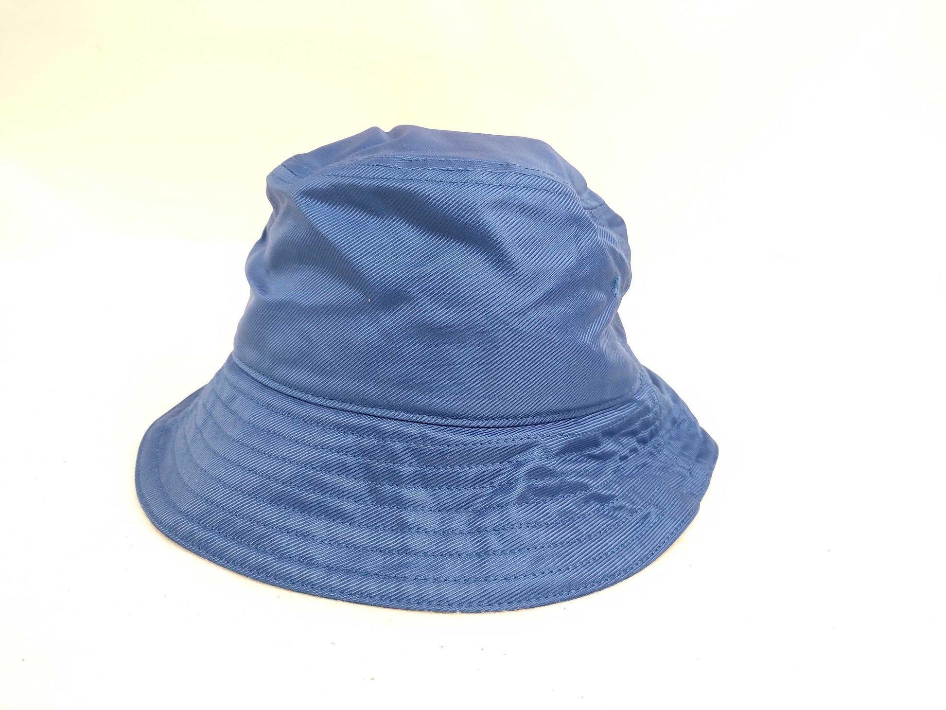 BURBERRY Nylon Bucket Hat, Blue, Size L, Other Accessories