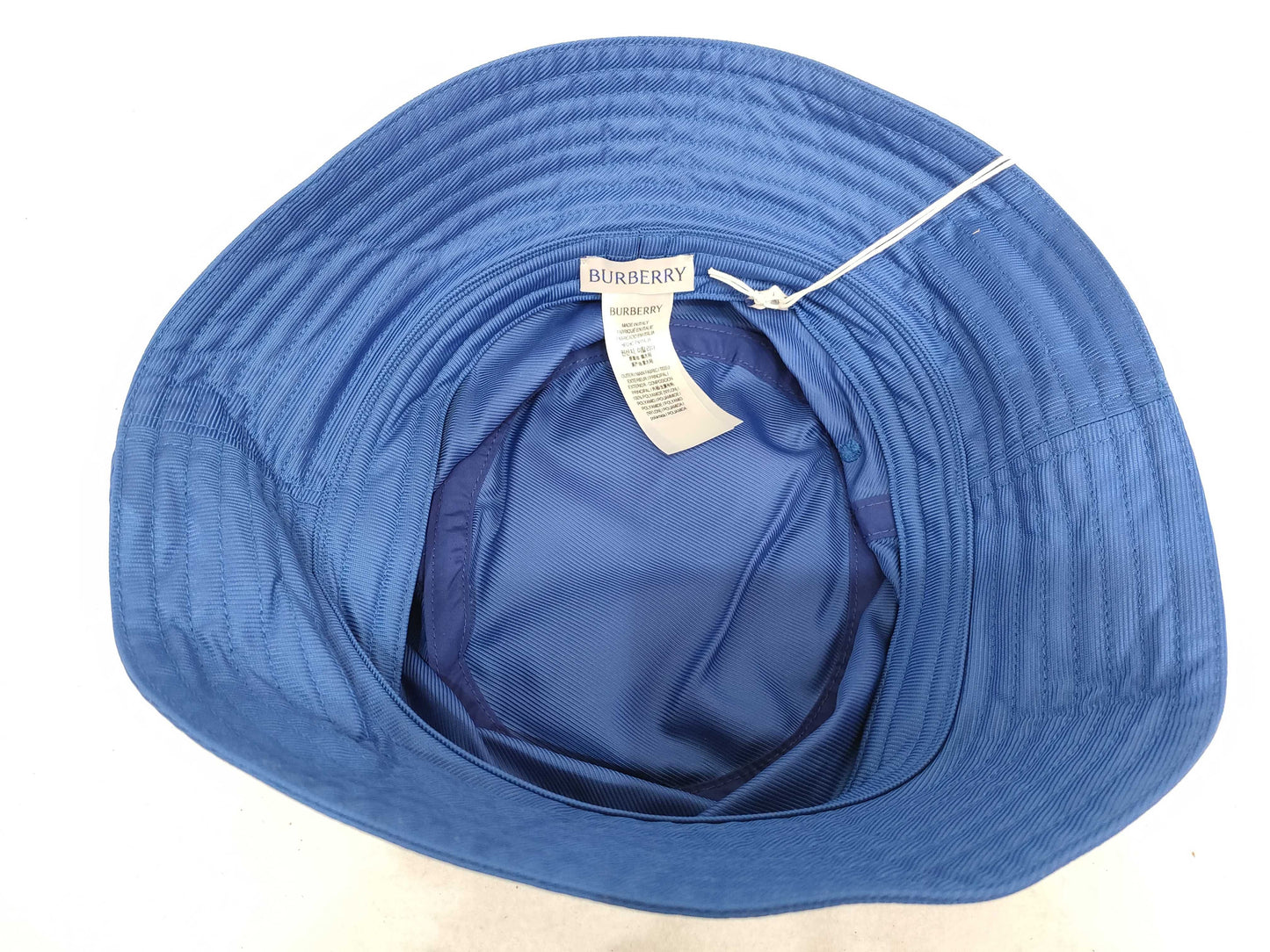 BURBERRY Nylon Bucket Hat, Blue, Size L, Other Accessories