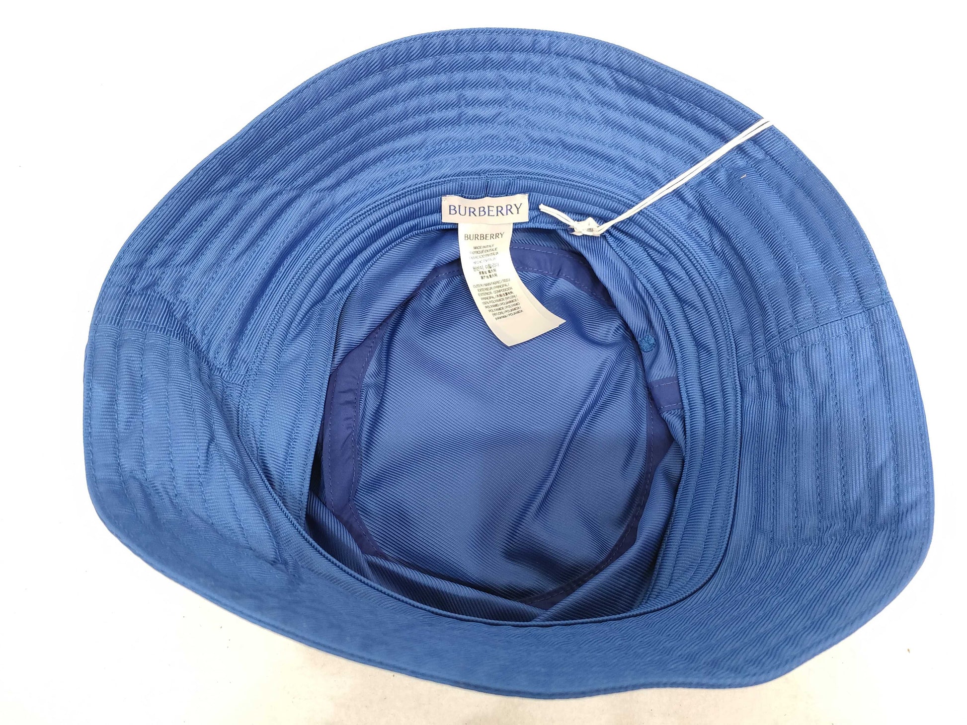 BURBERRY Nylon Bucket Hat, Blue, Size L, Other Accessories