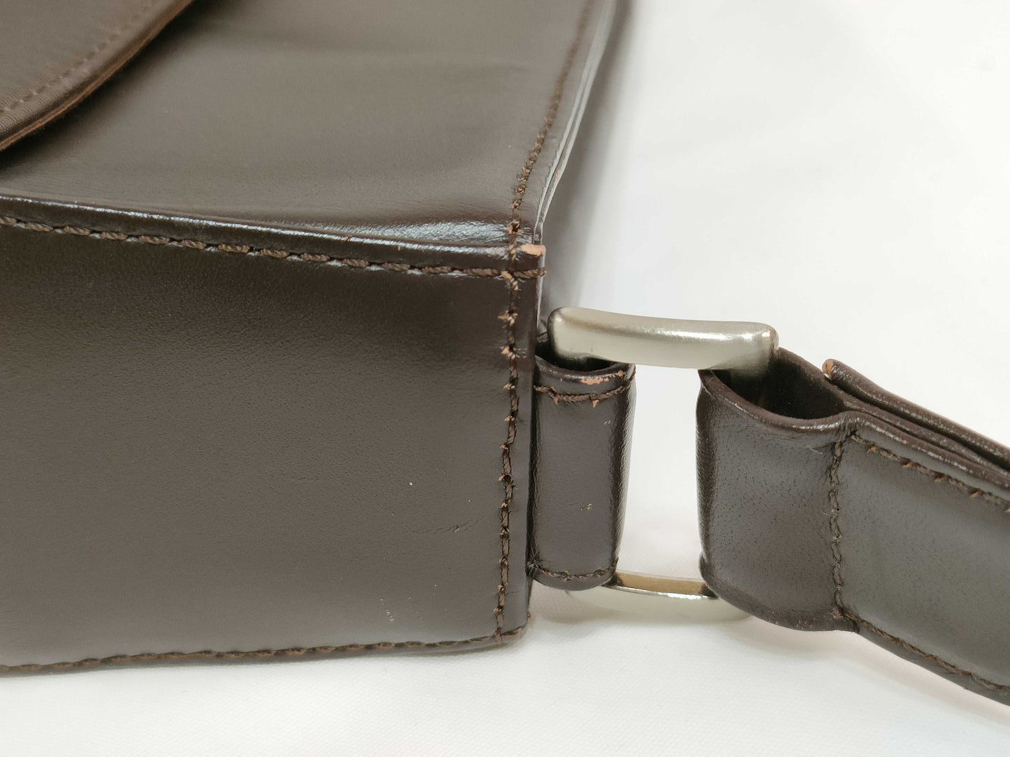 BURBERRY Nylon and Leather Shoulder Bag, Brown