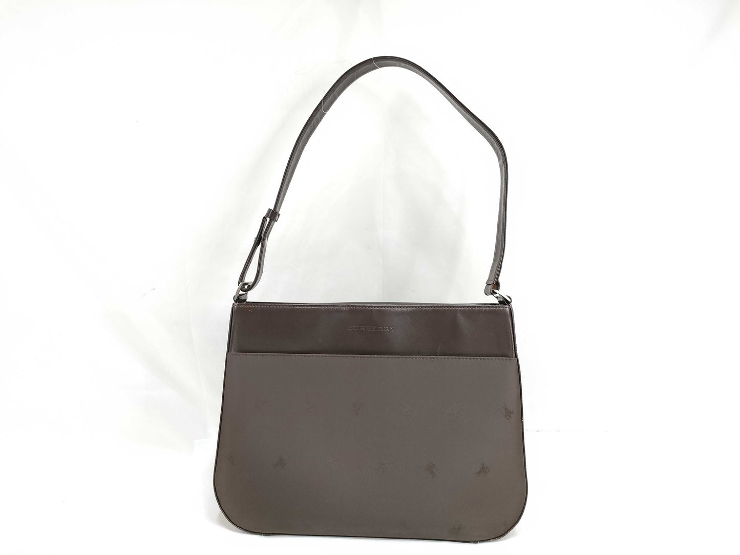 BURBERRY Nylon and Leather Shoulder Bag, Brown