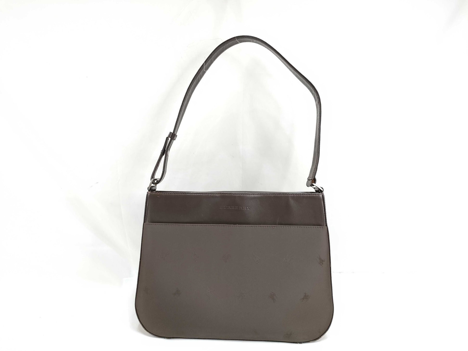 BURBERRY Nylon and Leather Shoulder Bag, Brown
