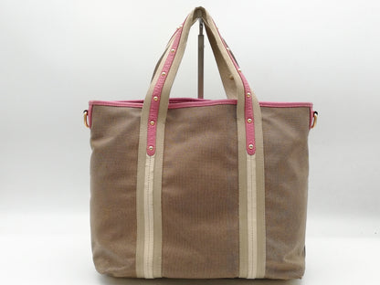 PRADA Logo Jacquard 2-way Shoulder Strap Tote Bag