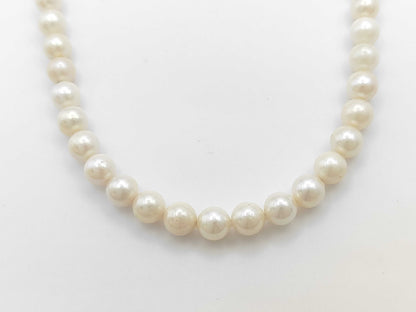 Pearl Necklace, Diameter: Approx. 8.0-8.4mm, Sterling Silver, 42.6g 